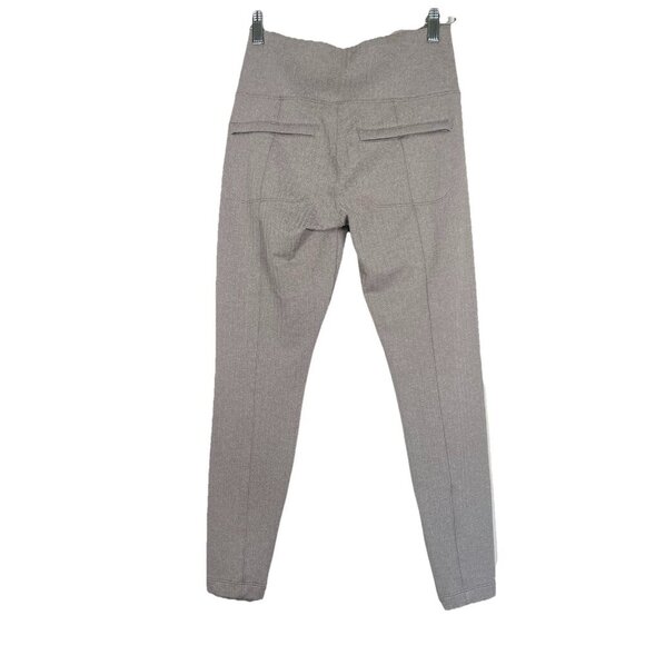 Athleta Delancy Herringbone Tight Leggings Size S Beige Pockets Athletic Preppy - Picture 5 of 10